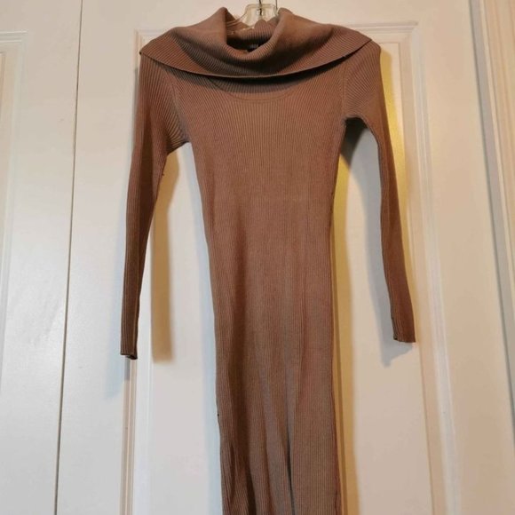 Streetwear Society Beige Stretchy Sweater Dress - Picture 1 of 3